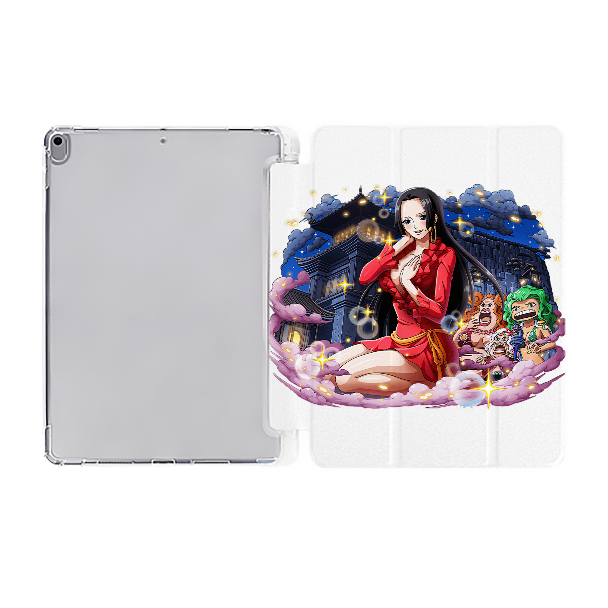 （画像用） ワンピース ボア・ハンコック ONE PIECE Boa·Hancock IPad ケース ペン収納付き 三つ折りスタンド PUレザー×シリコン 対応機種9.5/10.5/10.9インチ